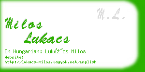 milos lukacs business card